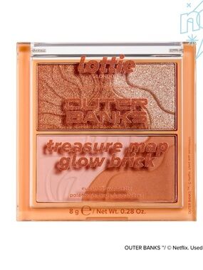 Lottie London X Outer Banks Treasure Map Glow Brick, Bronzing Face Powder, .28oz